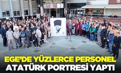 Ege'de 750 personel Atatürk portresi yaptı