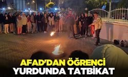 Ege'de öğrenci yurdunda tatbikat