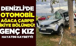 Denizli'de otomobil adeta ikiye bölündü: 1 ölü