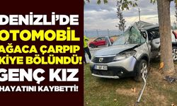 Denizli'de otomobil adeta ikiye bölündü: 1 ölü