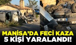 Alaşehir’de hafif ticari araçla otomobil çarpıştı