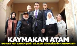 Kaymakam Atam, gazi ve ailesini ziyarette bulundu