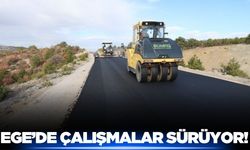 Ege'de sıcak asfalt çalışmaları sürüyor