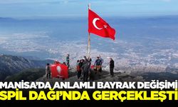 Manisa'da görme engelliler Spil Dağı'nda bayrak değiştirdi