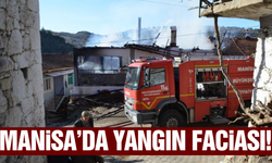 Manisa'da bir ev alev alev yandı!