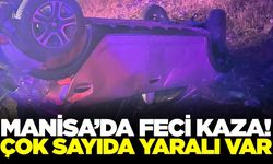 Manisa'da otomobil devrildi! Çok sayıda yaralı var