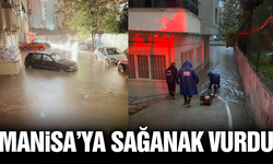 Manisa'da sağanak etkili oldu: Sokaklar göle döndü