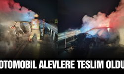 Manisa'da Seyir Halindeki Otomobil Alev Aldı