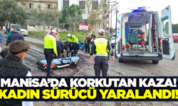 Manisa'da zeytinyağı dökülen yolda motosiklet kaydı: 1 yaralı