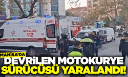 Manisa'da devrilen motosikletin sürücüsü yaralandı