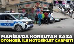 Alaşehir’de otomobil ile motosiklet çarpıştı
