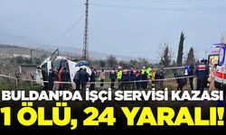 Memurları taşıyan servis üzüm bağına uçtu: 1 ölü 24 yaralı