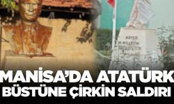 Manisa'da okul bahçesindeki Atatürk büstüne saldıran şüpheli yakalandı