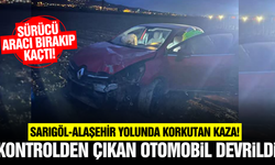 Sarıgöl-Alaşehir yolunda kaza yapan sürücü, otomobilini bırakıp kaçtı