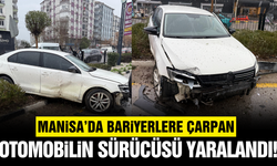Manisa’da Kontrolden Çıkan Otomobil Bariyerlere Çarptı: 1 Yaralı