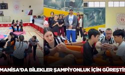 Manisa'da bilekler şampiyonluk için güreşti