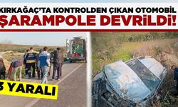 Kırkağaç'ta Kontrolden Çıkan Otomobil Şarampole Devrildi: 3 Yaralı