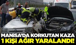 Manisa'da otomobil ile kamyonet çarpıştı: 1 ağır yaralı