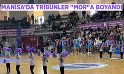 Manisa'da basketbol maçında kadın hakları farkındalığı