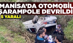 Yunusemre'de otomobil şarampole devrildi: 5 yaralı