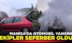 Kırkağaç’ta otomobil alev alev yandı!