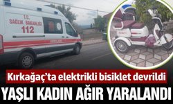 Kırkağaç'ta elektrikli bisiklet devrildi: 1 ağır 2 yaralı