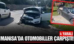 Manisa'da iki otomobil çarpıştı: 4 yaralı