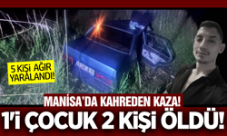 Manisa'da otomobil kanala uçtu: 2 ölü 5 ağır yaralı