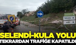 Selendi-Kula yolu trafiğe kapatıldı