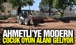 Ahmetli’de Çocuklar İçin Yeni Oyun Alanı: İlk Kazma Vuruldu