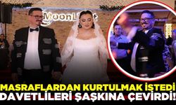 Denizli'de masrafları düşürmek için damatlığını reklam panosuna çevirdi