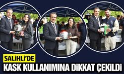 Salihli Emniyeti trafik güvenliği için kask dağıttı