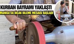 Alaşehir’de bıçak bileme ustaları gece mesaisinde