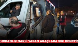 Salihli'de kurbanlık nakli yapan araçlara denetim