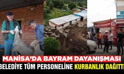 Manisa'da örnek dayanışma: Çalışanlara kurbanlık hediye edildi!