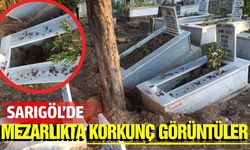 Sarıgöl'de korkutan görüntü: Mezarlar çökmeye başladı