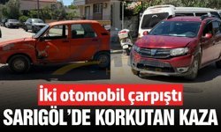 Sarıgöl'de iki otomobil çarpıştı!