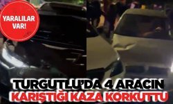 Turgutlu’da 4 araçlı kaza: Yaralılar var