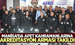 Manisa'da arama kurtarma ekiplerine akreditasyon armaları takıldı