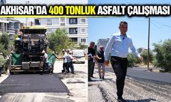 Akhisar'da 400 ton sıcak asfalt hamlesi