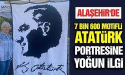 Alaşehir'de emekle işlenen Atatürk portresi yoğun ilgi gördü