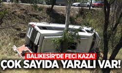 Balıkesir'de yolcu minibüsü ile otomobil çarpıştı: 14 yaralı