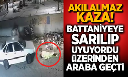 Kaldırımda Mucize Kurtuluş: Uyuyan Adamın Üzerinden Otomobil Geçti!