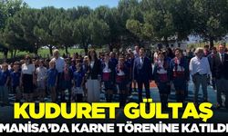 Kuduret Gültaş öğrencilerin karne heyecanına ortak oldu