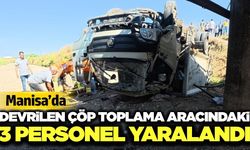 Manisa'da çöp toplama aracı dereye uçtu: 3 belediye personeli yaralandı