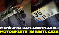 Manisa'da katlanır plakalı motosiklete ceza!