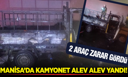 Manisa'da Korkutan Yangın: Karton Yüklü Kamyonet Küle Döndü!