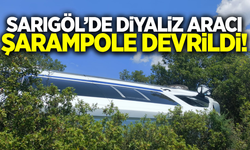 Sarıgöl'de kontrolden çıkan diyaliz aracı devrildi