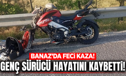 Uşak'ta motosiklet, kamyona çarptı: Genç sürücü hayatını kaybetti!