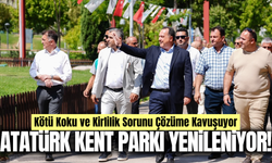 Besim Dutlulu Atatürk Kent Parkı’ndaki çalışmaları yerinde inceledi